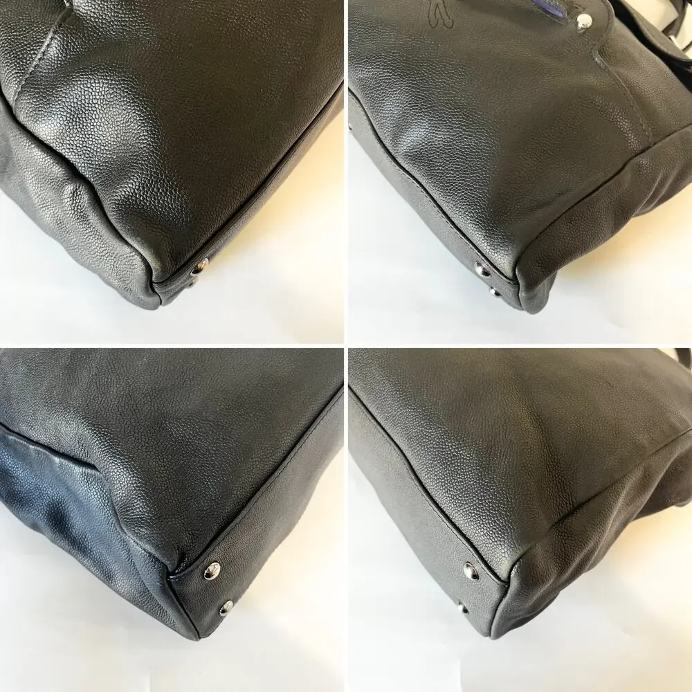 Longchamp Gatsby Top Handle Hobo Bag Black Leather Retro Y2K Vintage